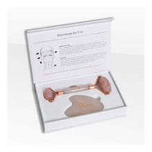 Load image into Gallery viewer, Rose Quartz Facial Roller &amp; Gua Sha Set
